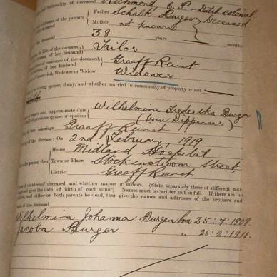 BURGER Andries Petrus, 1919, MOOC 6-9-1419, 1399