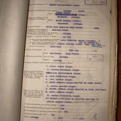 BURGER Barend Bartholomeus, 1918, MOOC 6-9-1134, 2069