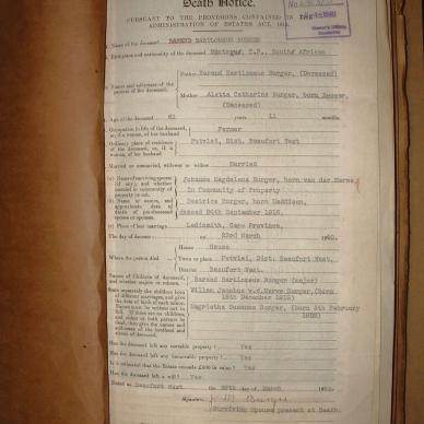 BURGER Barend Bartholomeus, 1940, MOOC 6-9-6176, 68315