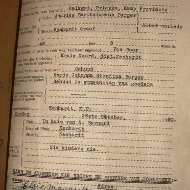 BURGER Barend Johannes, 1930, MOOC 6-9-3798, 28183