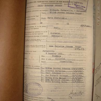 BURGER Charl Johannes, 1934, MOOC 6-9-4384, 40424