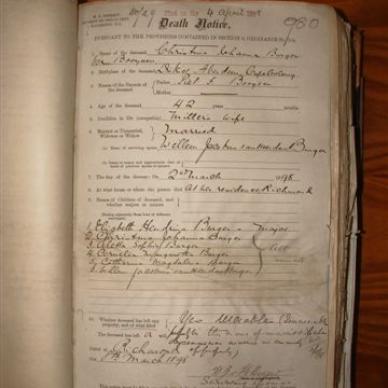 BURGER Christina Johanna nee BOOYSEN, 1898, MOOC 6-9-375, 980