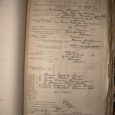BURGER Cornelia nee VAN DER MERWE, 1916, MOOC 6-9-834, 2376
