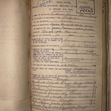 BURGER Frederick Johannes Petrus, 1915, MOOC 6-9-774, 205
