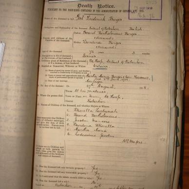 BURGER Gert Diederick, 1918, MOOC 6-9-1179, 2825