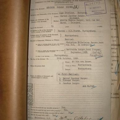 BURGER Hendrik Schalk, 1933, MOOC 6-9-4346, 39557