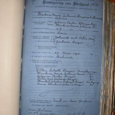 BURGER Hendrina Maria Johanna nee SPANGENBERG, 1890, MOOC 6-9-281, 1038