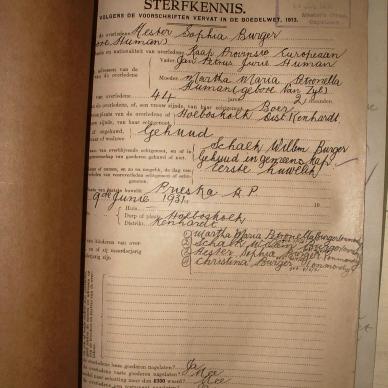 BURGER Hester Sophia nee HUMAN, 1931, MOOC 6-9-3931, 30716