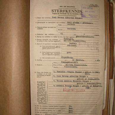 BURGER Izak Petrus Albertus, 1945, MOOC 6-9-12426, 2731-45