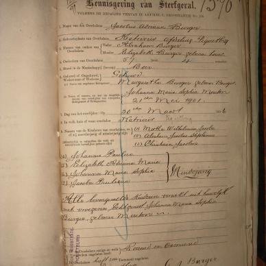 BURGER Jacobus Adriaan, 1906, MOOC 6-9-546, 1376