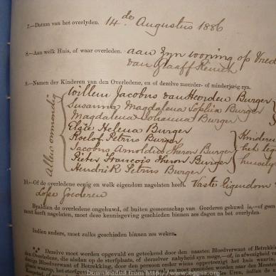 BURGER Jacobus Arnoldus, 1886, MOOC 6-9-236, 1455 (2)