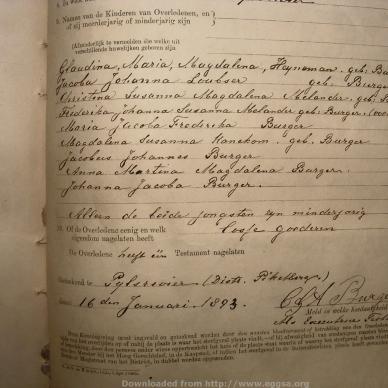 BURGER Jacobus Johannes, 1893, MOOC 6-9-312, 110 (2)