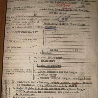 BURGER Jacobus Stephanus, 1953, MOOC 6-9-21143, 3242