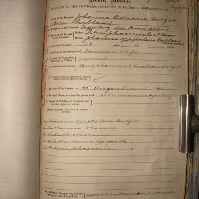 BURGER Johanna Adriana nee GROBBELAAR(GERBLAAR), 1892, MOOC 6-9-309, 2191