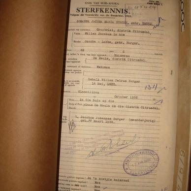 BURGER Johanna Jacoba Maria nee LUBBE, 1935, MOOC 6-9-4592, 45424