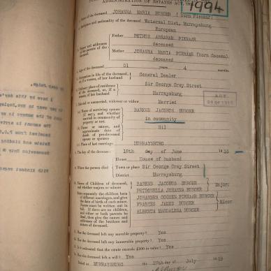 BURGER Johanna Maria nee PIENAAR, 1915, MOOC 6-9-793, 1994