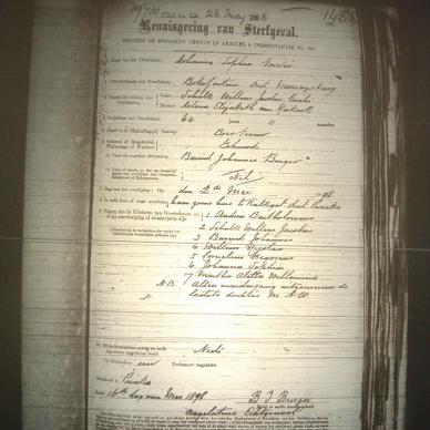 BURGER Johanna Sophia nee VORSTER, 1898, MOOC 6-9-376, 1458