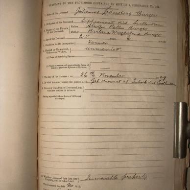 BURGER Johannes Lodewicus, 1910, MOOC 6-9-634, 158