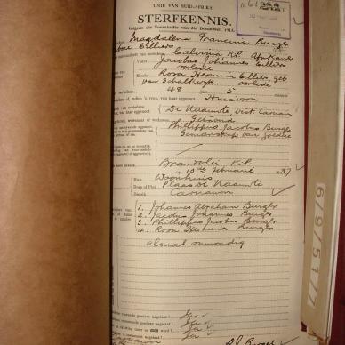 BURGER Magdalena Francina nee CILLIERS, 1938, MOOC 6-9-5168, 61339