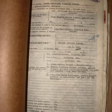 BURGER Maria Magdalena Classina nee KEYSER, 1951, MOOC 6-9-18315, 338-51