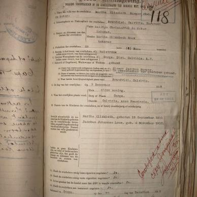 BURGER Martha Elizabeth nee DE KOKER, 1916, MOOC 6-9-809, 118