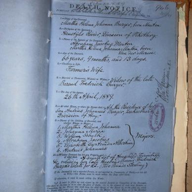 BURGER Martha Helena Johanna nee MOUTON, 1889, MOOC 6-9-268, 946