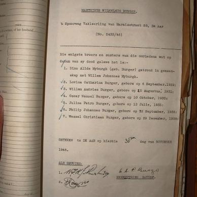 BURGER Marthinus Wilhelmus, 1946, MOOC 6-9-12899, 2433-46 (2)