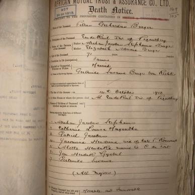 BURGER Petrus Gerhardus, 1913, MOOC 6-9-731, 3253
