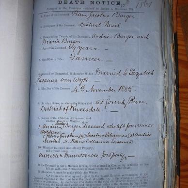 BURGER Petrus Jacobus, 1885, MOOC 6-9-226, 1861