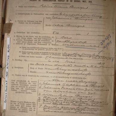 BURGER Petrus S, 1920, MOOC 6-9-1704, 1901
