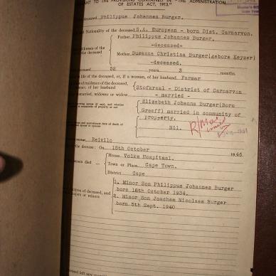 BURGER Philippus Johannes, 1946, MOOC 6-9-13354, 5470-46
