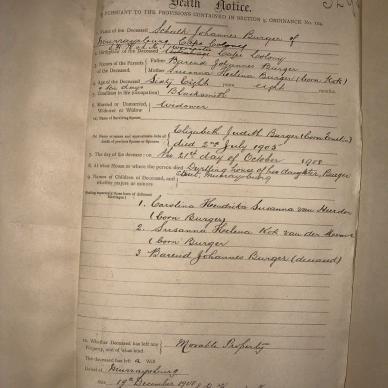 BURGER Schalk Johannes, 1908, MOOC 6-9-609, 3291