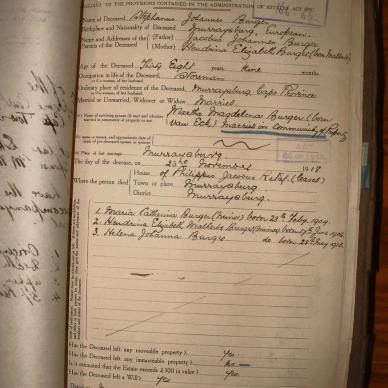 BURGER Stephanus Johannes, 1918, MOOC 6-9-1290, 5005