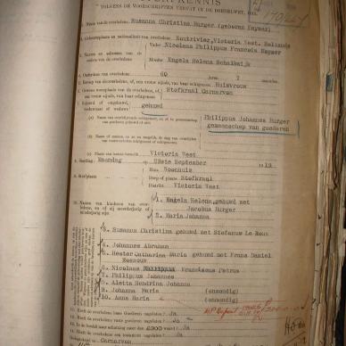 BURGER Susanna Christina nee KEYSER, 1919, MOOC 6-9-1578, 4536