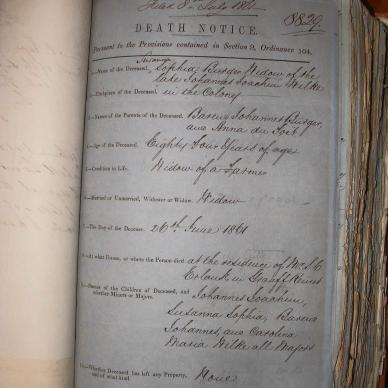 BURGER Susanna Sophia wed. WILKE, 1861, MOOC 6-9-96, 8829