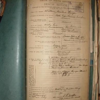 BURGER Willem Jacobus, 1922, MOOC 6-9-2273, 912