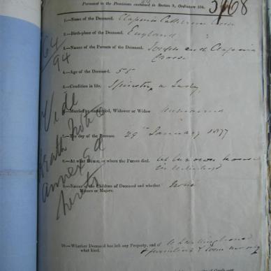 CROESE Clasina Catherine - Died 29/01/1877 - Age 55