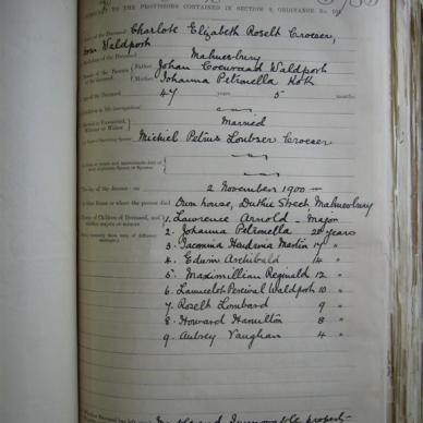 CROESER Charlotte Elizabeth Roselt born WALDPORT - Died 02/11/1900 - Age 47y 5m