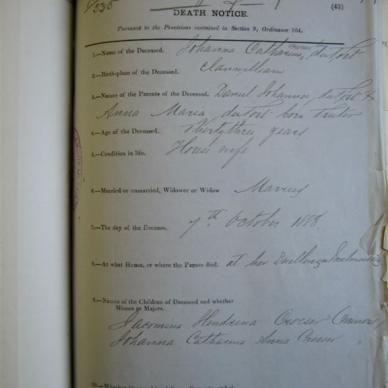 CROESER Johanna Catharina born TOIT, du - Died 07/10/1888 - Age 33