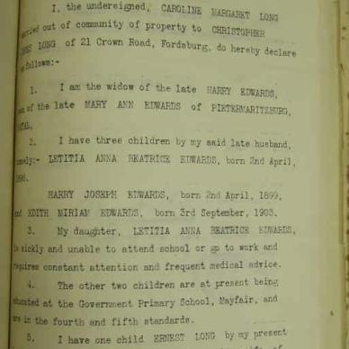 Mary Ann Edwards nee Leathern NAB MSCE 39-142 died 18 Sept 1910 Affidavit 1