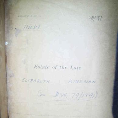 KINSMAN Elizabeth -  died  abt 1891