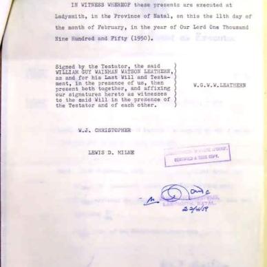 William Guy W W Leathern NAB MSCE 1088 1959 Will 2