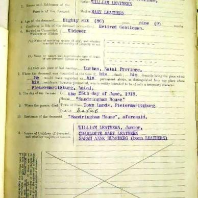 LEATHERN, William, Estate File born abt 1826-1913