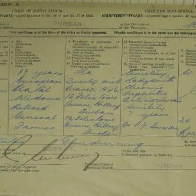 William Leathern 1946 Death Cert