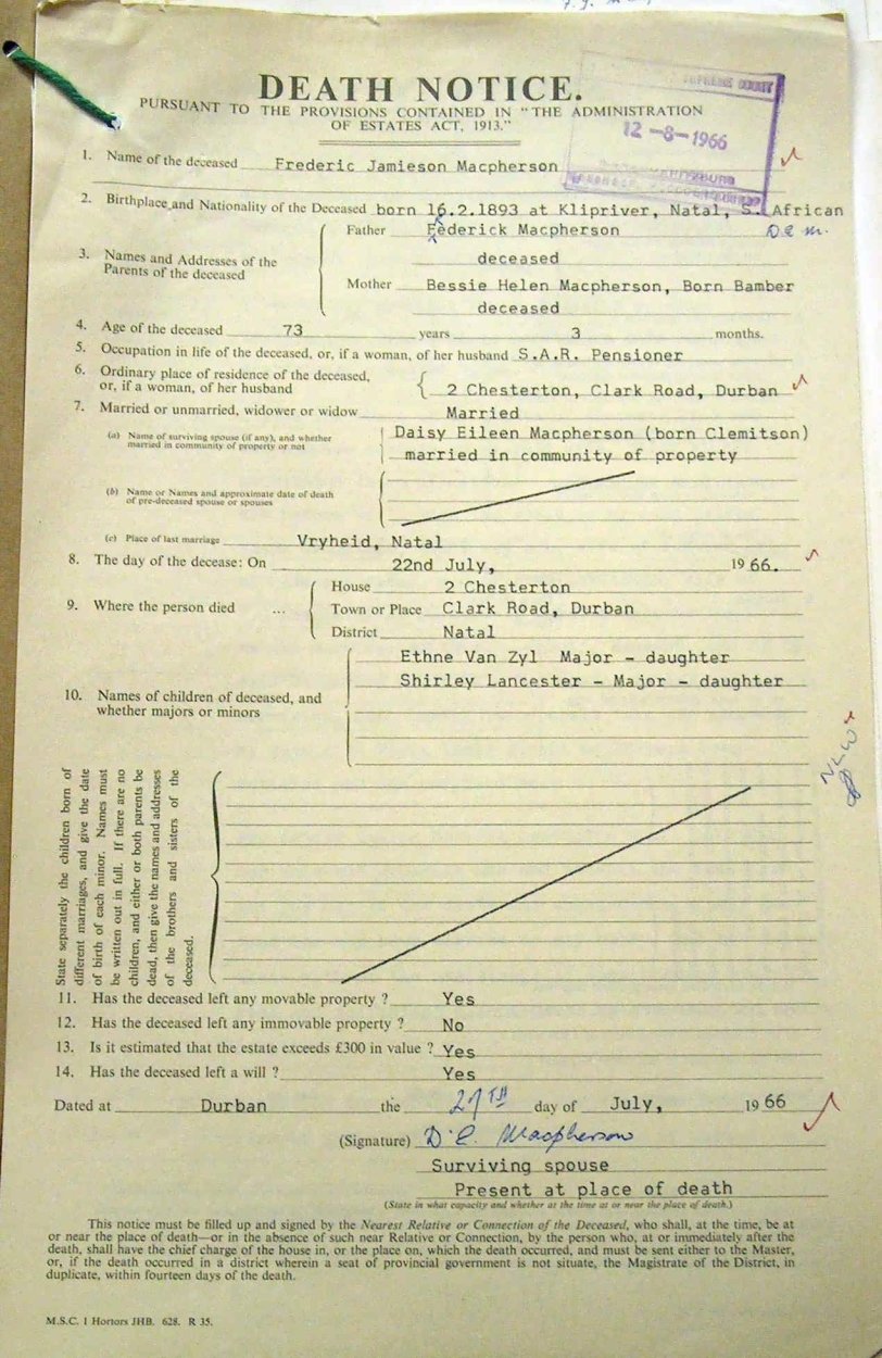 MACPHERSON Frederic Jamieson MSCE2588-1966