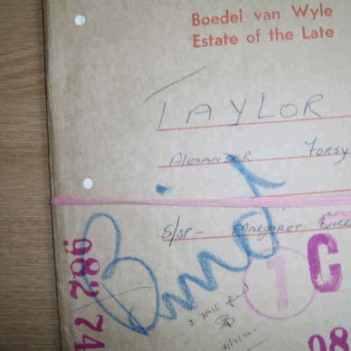 TAYLOR Alexander Forsyth - died 9 Feb 1974