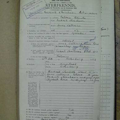 ACKERMANN Frederik Christiaan - died 6 Feb 1952