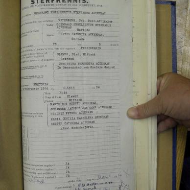 ACKERMAN Coenraad Engelbertus Stephanus - oorlede 12 Feb 1954