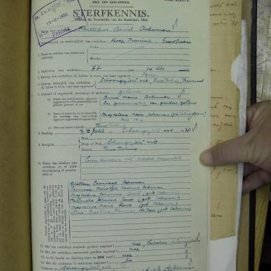 ACKERMAN Philippus Daniel - oorlede 3 Jul 1938