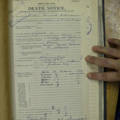 ACKERMAN William Henry - died 28 Jul 1938